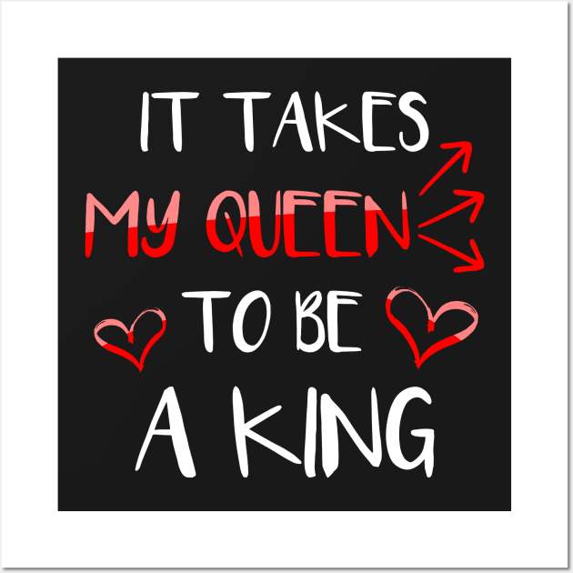 King and Queen Couple Shirt for Him Wall Art by LacaDesigns